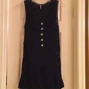 Free People Open Knit Dress/Tunic/buttons-S-